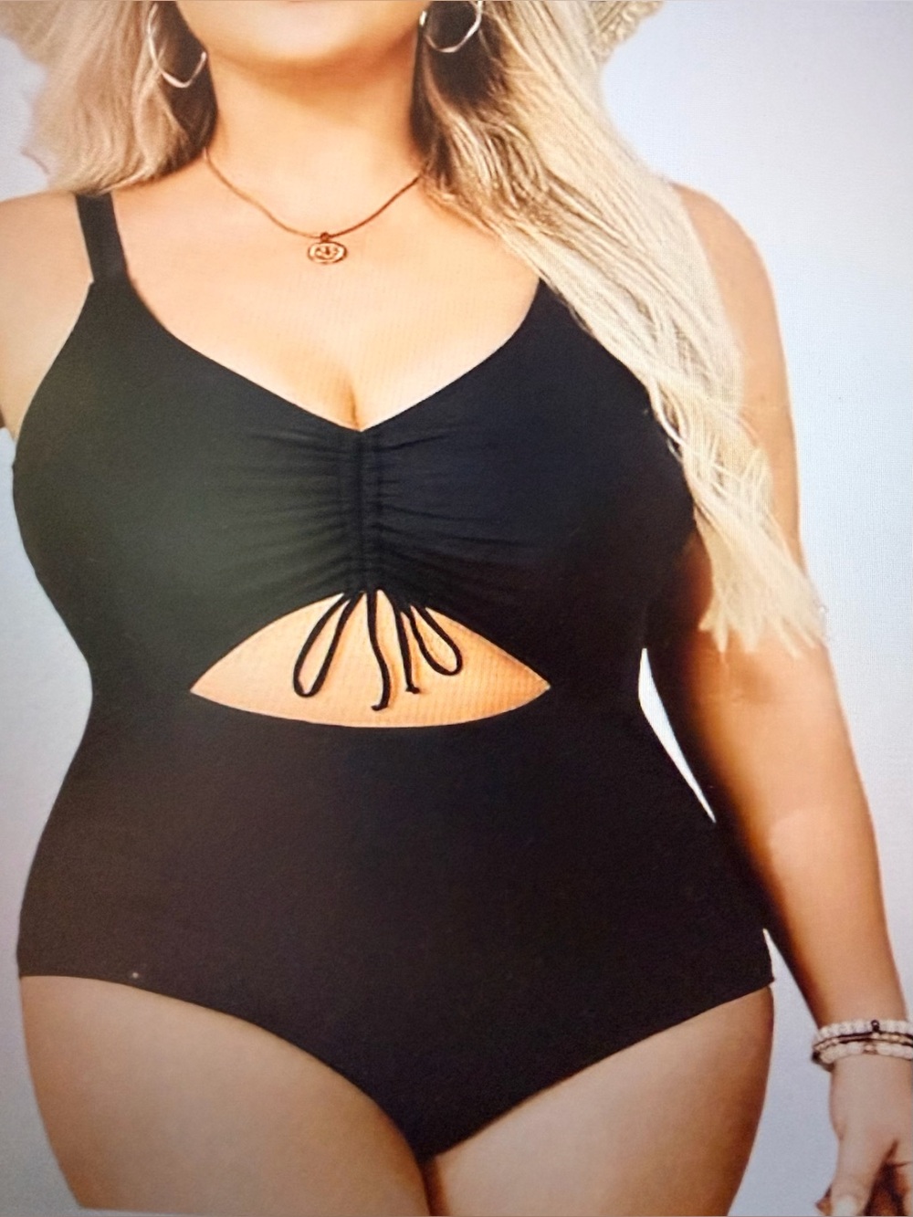 Daci Plus Size Black Cutout One-Piece Swimsuit (18W)
